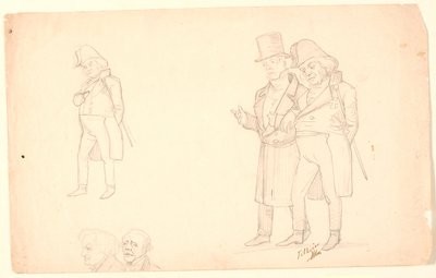 エルステッド兄弟の似顔絵。 作： P.C. Skovgaard