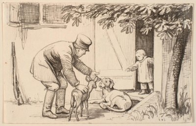 男と子供と犬 作： P.C. Skovgaard