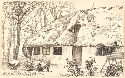 Læsøの屋根付き農家 作： P.C. Skovgaard