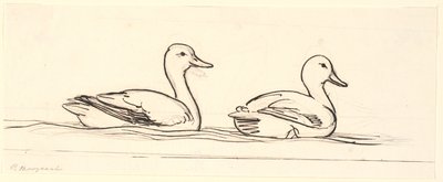 2 羽のアヒル。 装飾案。 作： P.C. Skovgaard
