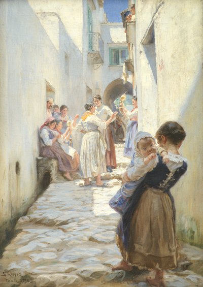 トレッロ、イタリアの通り 作： Peder Severin Krøyer