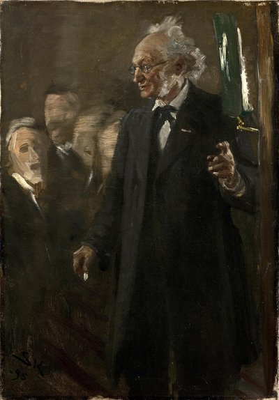 動物学教授 Japetus Steenstrup 氏による講演 作： Peder Severin Krøyer
