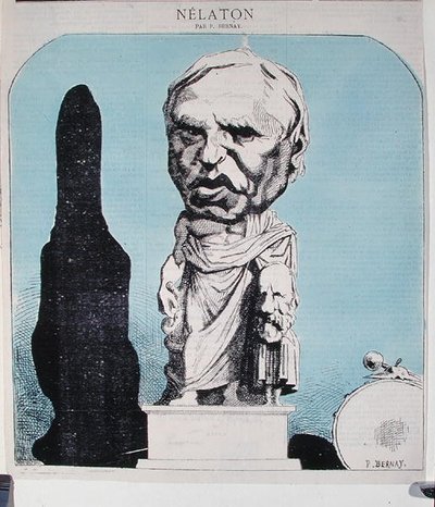オーギュスト・ネラトン（1807-73）の風刺画（1870年頃）（彩色済み彫刻 作： P.バーネイ