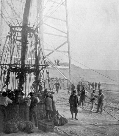 ヴォーク伯爵が地中海を気球で横断しようとした試み、1901年 作： P. Doye