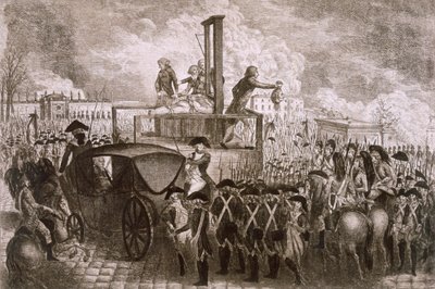 ルイ カペー 16 世の処刑、1793 年 1 月 21 日 (ヘリオグラフ) 作： P. Dujardin