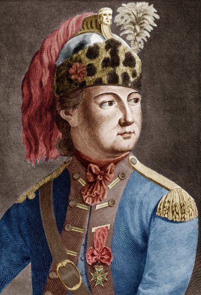 エオンの騎士（1728-1810）、フランスの王のための秘密工作員、彼はかつて女装していた、エングレーヴィング・カラーリング・ドキュメント 作： P. Jean Baptiste Bradel