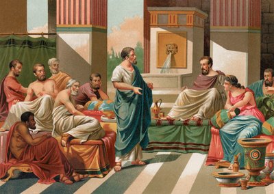 ギリシャの七人の賢者によって与えられた宴会 作： P. Ros