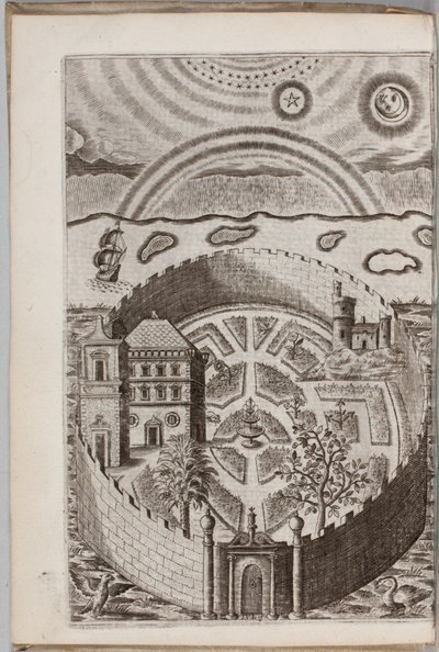 ヘンリー・ホーキンス、1633年の「パルテネイア・サクラ：または神聖なパルテネスの神秘的でおいしい庭が象徴的に設定され、敬虔な装置とエンブレムで豊かにされた」からのイラスト 作： P. van Langeren