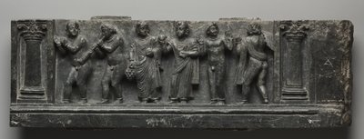 バッカナリアンレリーフ、パキスタン、ガンダーラ、ブナー地域、クシャン時代初期（AD1～320）（片岩 作： Pakistani School