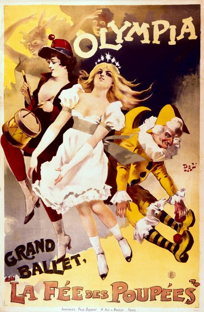 La Fée des Poupées、オランピア劇場でのグランド バレエの広告ポスター (カラー リソ) 作： Pal (1855 1942)