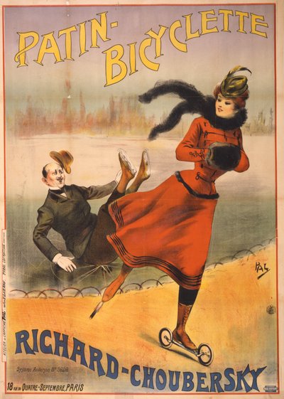 自転車スケート-Richard-Choubersky、1890 作： Pal