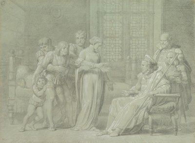 フランス王シャルル 8 世と瀕死のジャン ガレアッツォ スフォルツァ (パヴィア、1775 ～ 1860 年)。 作： Palagi Filippo Pelagio