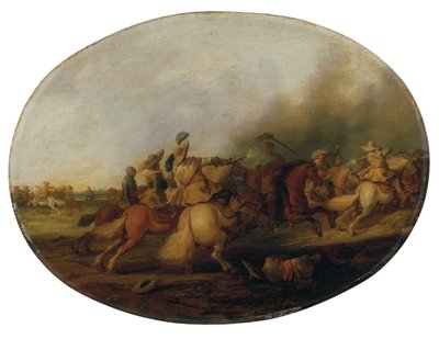 倒れた兵士との騎兵小競り合い、1637 作： Palamedes Palamedesz