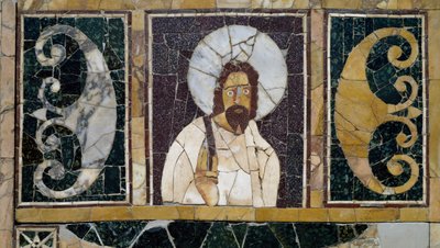 キリストの顔を描いた象嵌細工の大理石 イタリア・ローマの工芸品 初期キリスト教時代 作： Paleo Christian