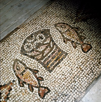 魚とパンの奇跡 モザイク 4～5世紀 作： Paleo Christian