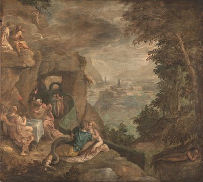 魅惑のシーンのある風景、1590年頃 作： Paolo Fiammingo
