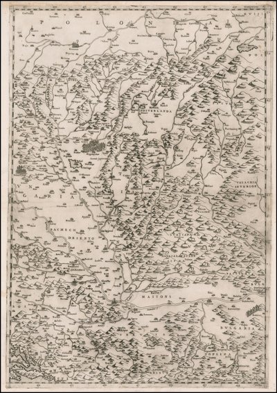 パオロ・フォルラーニによるトランシルヴァニアを中心とした1513年の地図 作： Paolo Forlani