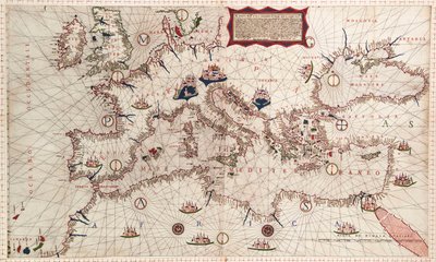 地中海、黒海、カスピ海の海図 作： Paolo Forlani