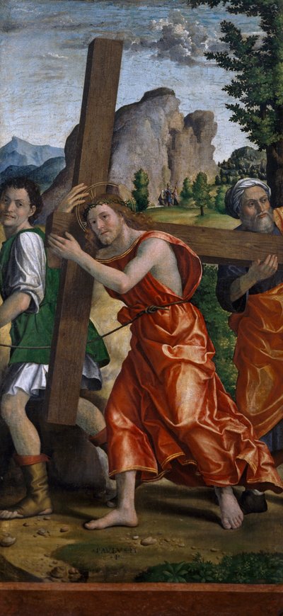 パオロ・カヴァッツォーラ（1486-1522）の「受難のポリプティク」から「カルヴァリーへの道」の部分 作： Paolo Morando Cavazzola
