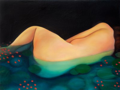 Nightswimming, 2019（木パネルに油彩） 作： Paolo Perfranceschi