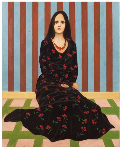 花を持つ貴婦人》2016年（油彩、木製パネル） 作： Paolo Perfranceschi