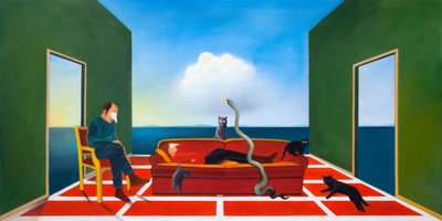 セラピー、2021年（油彩、木製パネル） 作： Paolo Perfranceschi