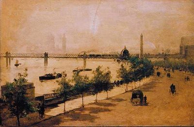 The Thames Embankment（油彩・パネル 作： Paolo Sala