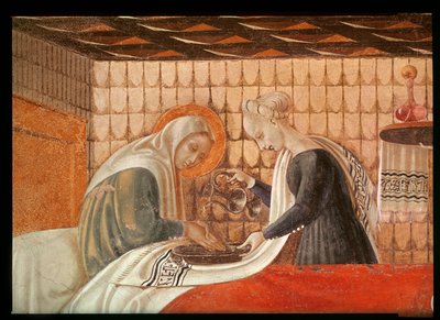 聖母の誕生、聖アンネと付随者の詳細、1440フレスコ画も参照85549 作： Paolo Uccello
