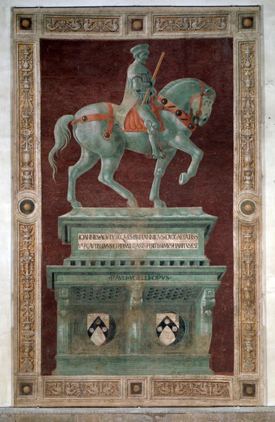ジョン・ホークウッド卿の葬儀記念碑-フレスコ画 作： Paolo Uccello