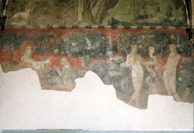 創世記、イブの創造と原罪 - フレスコ画 作： Paolo Uccello