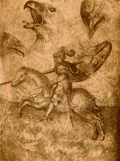 槍と鳥の研究を持つ騎士 作： Paolo Uccello