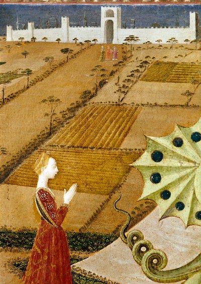 聖ジョージとドラゴン、85551のプリンセスパネルの詳細 作： Paolo Uccello