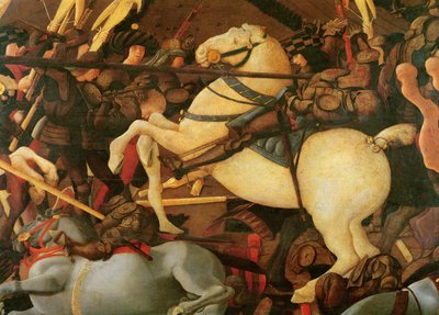 サンロマーノの戦い、ベルナルディーノデッラチアルダの詳細、1456年頃の馬のテンペラ 作： Paolo Uccello