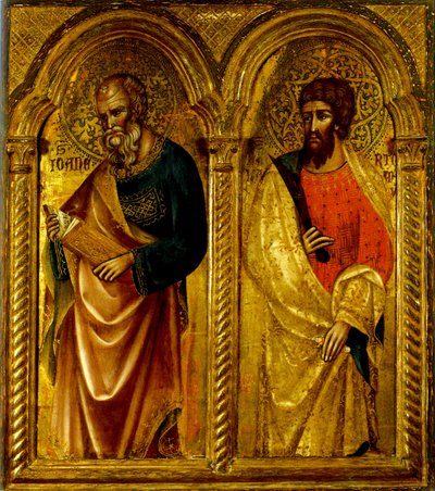 使徒聖ジェームズと聖バーソロミュー、1345年頃 作： Paolo Veneziano