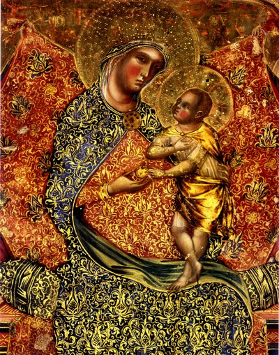 マドンナと子供は2人の天使に即位 作： Paolo Veneziano