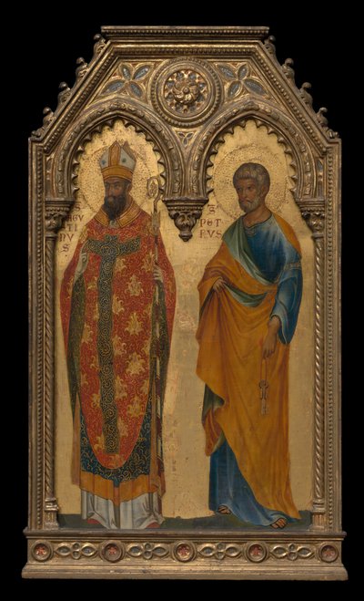 聖アウグスティヌスとピーター、1350年頃 作： Paolo Veneziano