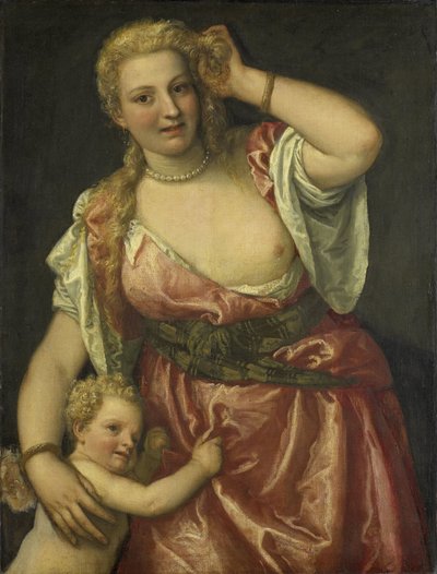 ヴィーナスとキューピッド 作： Paolo Veronese (workshop of)