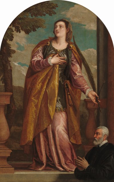 聖ルチアと寄付者、c。 15851595 作： Paolo Veronese