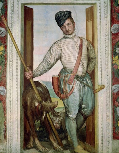 狩猟衣装の自画像、1562 作： Paolo Veronese