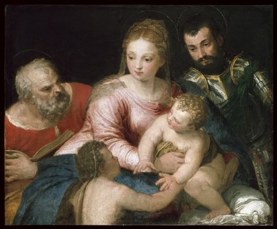 1550年代初頭の若い洗礼者ヨハネと聖ジョージの聖家族 作： Paolo Veronese
