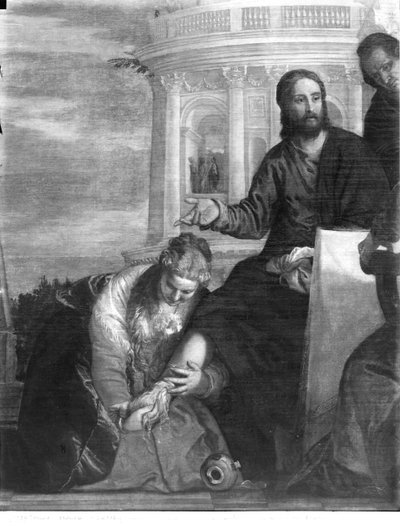 ファリサイ派サイモンの家での食事、中央部の詳細、1570 作： Paolo Veronese