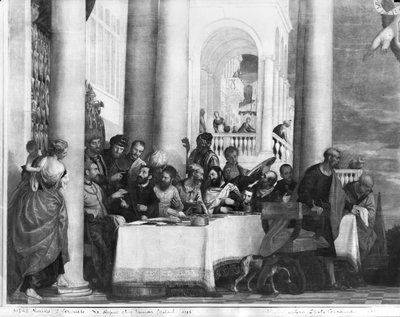 ファリサイ派シモンの家での食事、左側の詳細、1570 作： Paolo Veronese