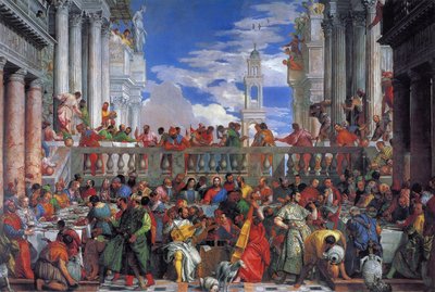 カナでの結婚披露宴、1563 作： Paolo Veronese