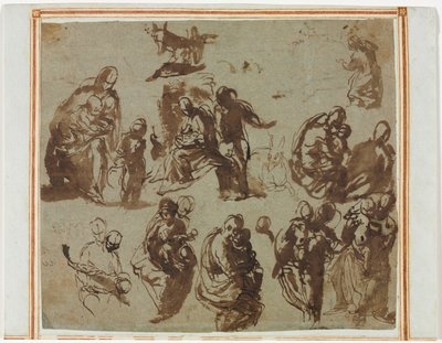 マドンナと子供のさまざまなスケッチ (直訳) 作： Paolo Veronese
