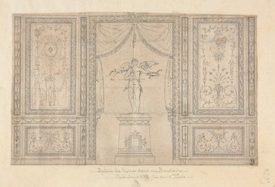壁のニッチにあるキューピッド像 作： Paolo Vincenzo Bonomini