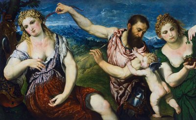 火星、ヴィーナス、フローラとキューピッドの寓意 1560年頃 油彩・カンヴァス 作： Paris Bordone