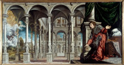 受胎告知パリス・ボルドンまたはボルドン（1500-1571）の絵画 作： Paris Bordone