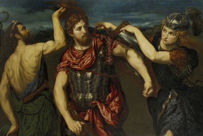 マーキュリーとミネルバが武装したペルセウス 作： Paris Bordone