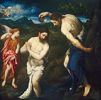 キリストのバプテスマ、c。 15351540。 作： Paris Bordone