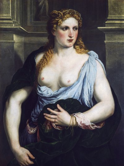 緑のマントを羽織る女 1550年頃 油彩・カンヴァス 作： Paris Bordone